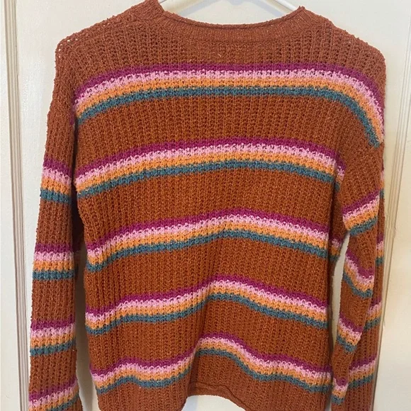 Girls XL 14/16 Cat & Jack Multicolor Striped Sweater - Picture 3 of 3